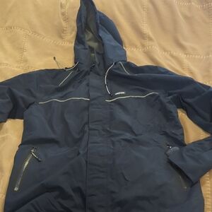 Lands' End Men's Dark Blue Raincoat